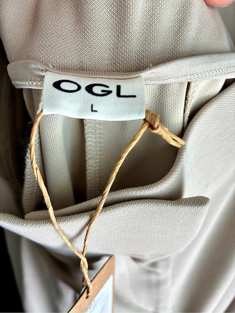 OGL Wide Leg Trousers in Beige Size Large NWT - Picture 3 of 7
